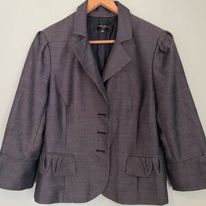 Nine West Gray Blazer Classic Suit Jacket